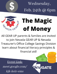 Flyer for Financial Literacy Session