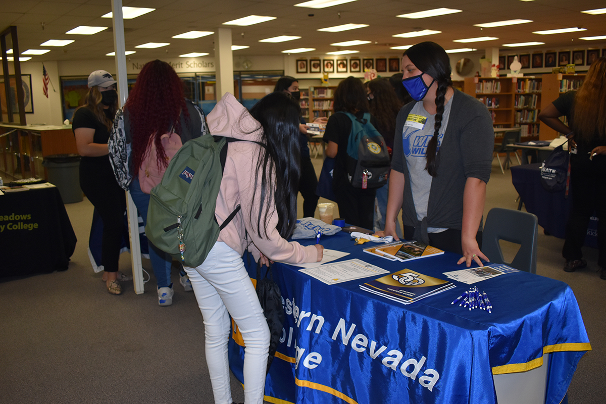 Students at WNC table during event